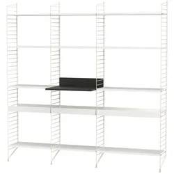 Regalwand mit Medienablage Beige Weiß