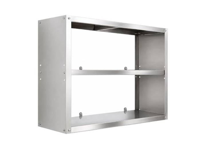 FQMYLTYN Wandschrank aus Edelstahl, Verstellbares Regal für Großküchen Offenes Regal mit 3 Ebenen und Absturzsicherung, für Mikrowelle, Backofen und Kochgeschirr(180x30x75cm/71x12x30in)