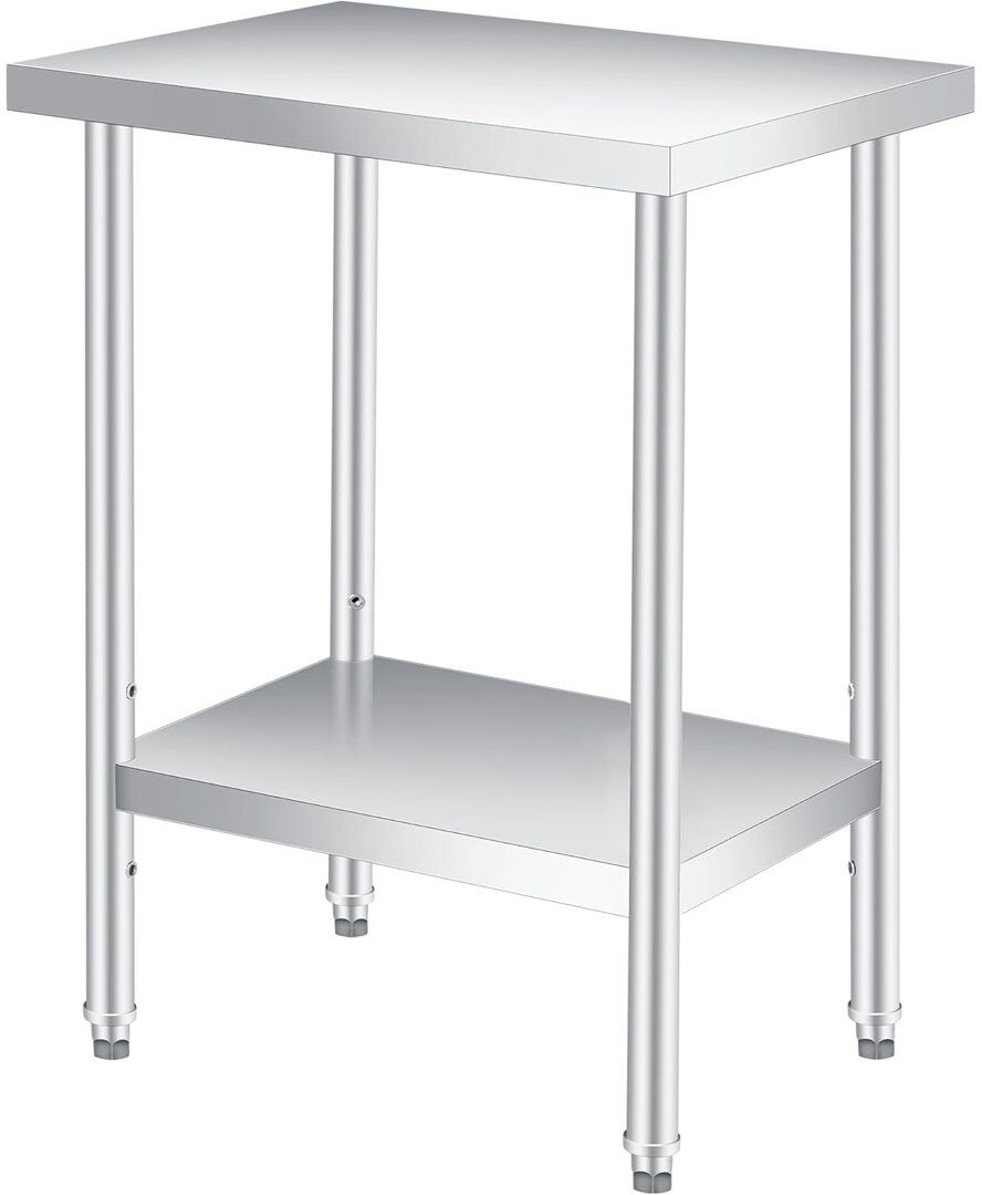 WFX Utility Stainless Steel Top Workbench Top Silver 88.9cm H x 60.69cm W x 45.72cm D