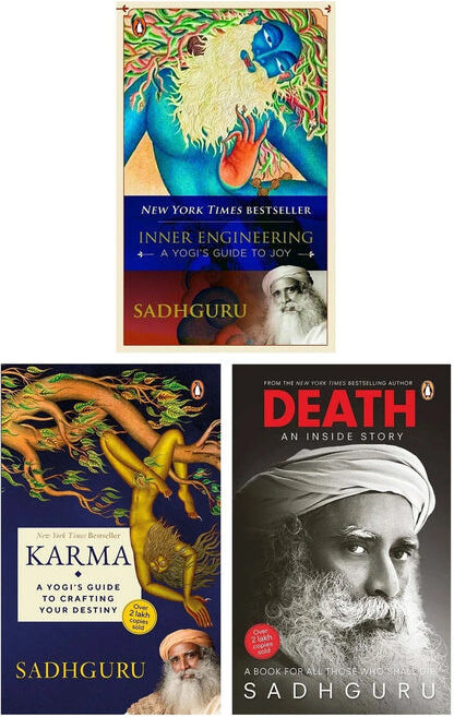 Penguin Sadhguru A Yogi's Guide Collection 3 Books Set - Inner Engineering, Karma, Death - Paperback Non Fiction Spirituality Gift