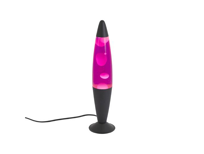 Lampe à lave rose avec cire blanche et LED intégrée - Molten Lava