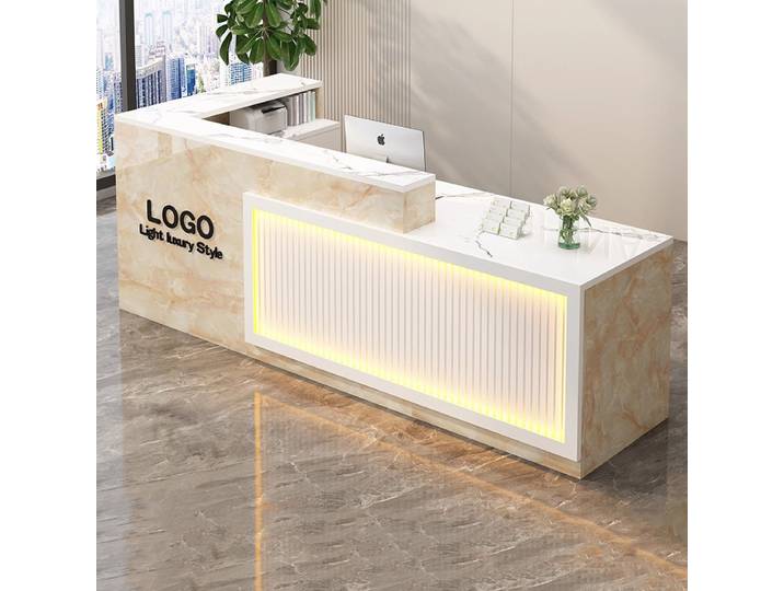 Bureau de réception de rangement personnalisé, bureaux de réception exquis et tendance, mobilier de bureau classique polyvalent Theke Empfang