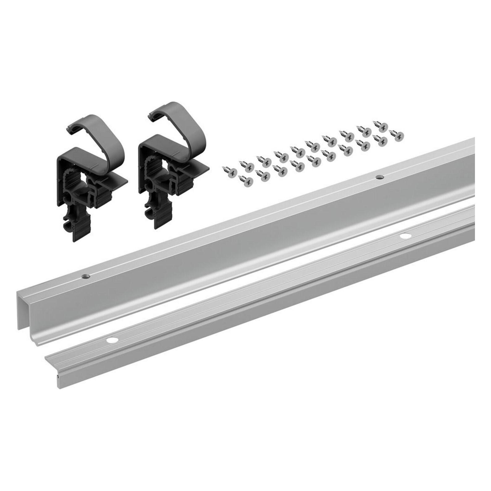 Hettich WingLine L Profilset schwer mit unterer Führung, 2400 mm, silber eloxiert (228812)