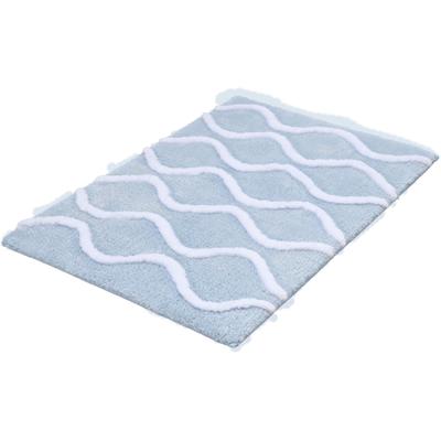 Badematte KLEINE WOLKE "Piana, Badvorleger, Badezimmer Teppich", blau (stahlblau), H:23mm, Polyester, Badematten, Badematte, Badteppich, modernes Wellen 3D-Design