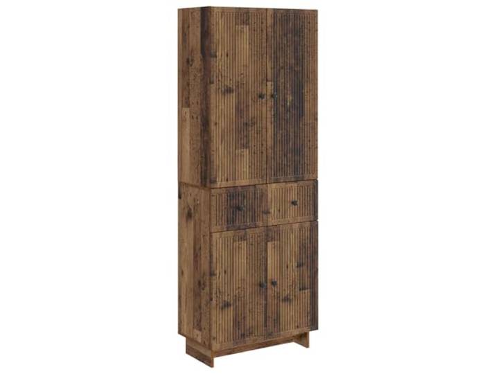 PUGYNBK Schrank-Set, 2 Stück, aus technischem Holz Wetterfest, natürliches Finish, kompakt, einfache Reinigung, ideal für Terrassen und Balkone