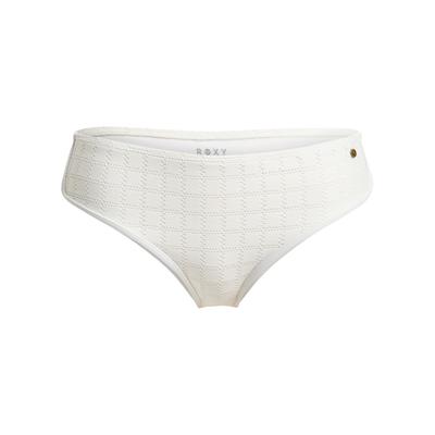 Bikini-Hose ROXY "Roxy Island Hipster Shorty", Damen, Gr. S, weiß (coconut milk), Obermaterial: 92% Polyester, 8% Elasthan., Badehosen Bikini-Hose