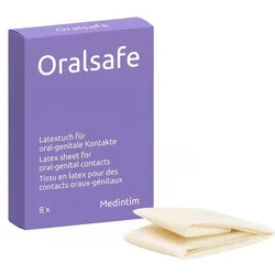 «Oral Safe Erdbeer», 8 Latextücher, hauchdünn, Erdbeerduft (8 Tücher) 8 St