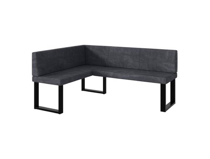 MEBLINI Eckbank für Esszimmer - Küchenbank - Essecke - Sitzecke Küche - Peter - U-Beine 128x168x87cm Links - Dunkelgrau Samt