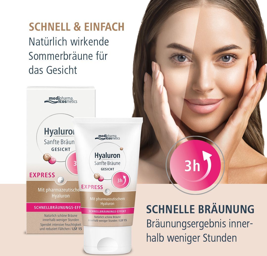 medipharma cosmetics Hyaluron Sanfte Bräune Express Gesicht Creme 30 ml