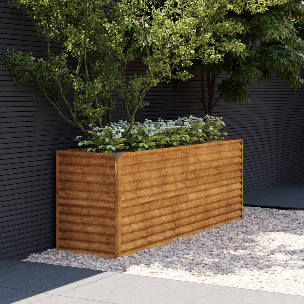 Rio Almarene Metal Raised Garden Bed Rusty 69cm H x 196cm W x 50cm D