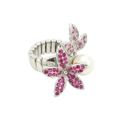 Fingerring "Blütenzauber", pink, COLLEZIONE ALESSANDRO, Fingerringe, Damen, Messing, Fingerring