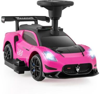 Costway 6V Electric Kids Ride on Push Car Maserati Licensed with Foot Pedal and Music-Pink