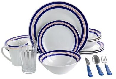 All U Need 32 Piece Ceramic Dinnerware Set in White