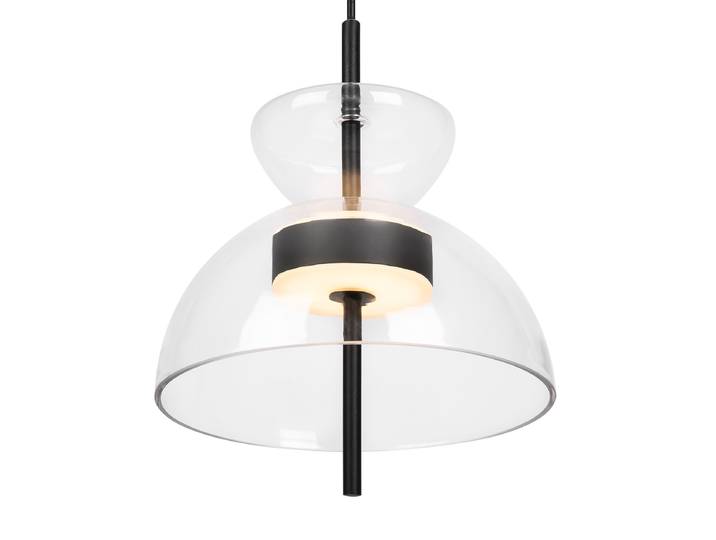 Suspension LED Bangkok - Type D 25 x 348 x 25cm Transparent/Noir Verre transparent / Métal mixte LED Module LED