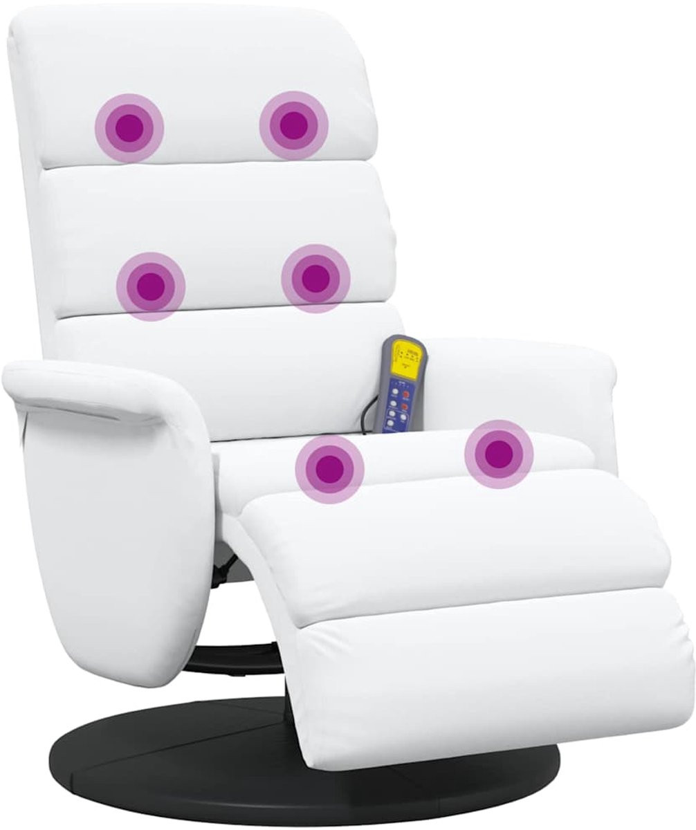 vidaXL Ligstoel Wit PU - Moderne Relaxstoel voor volwassenen