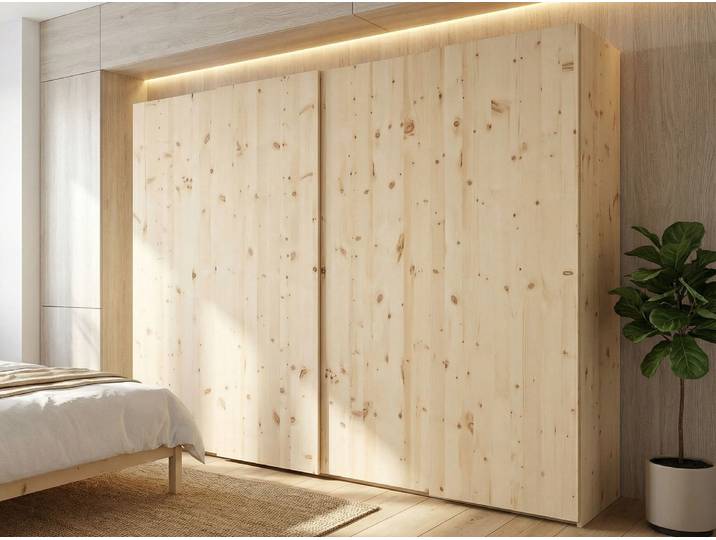 Schiebetürenschrank aus Zirbe „Ludwig“ 4-türig Massivholz Zirbe