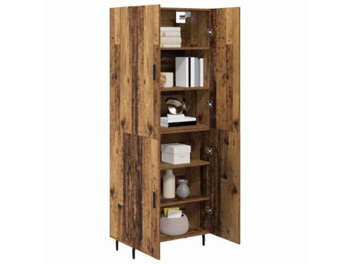 KTHLBRH Sideboard 2 Stück Altholz 180 cm Mehrschichtholz, 69,5 x 34 x 180 cm, Eisengriffe, konische Beine, große Lagerung