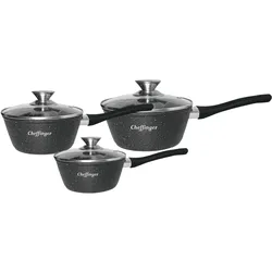 Stielkasserolle Set 6 tlg Ø16-18-20cm Saucenpfanne Pfanne