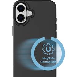 4Smarts Silicone Case Cupertino Backcover Apple iPhone 16 Schwarz Induktives Laden 541186