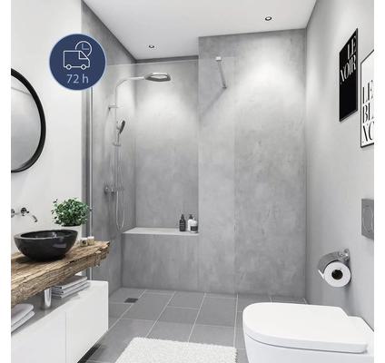 BREUER Duschrückwand Express Q72 Soft-Touch Dekor Beton-Optik grau 100 x 210 cm