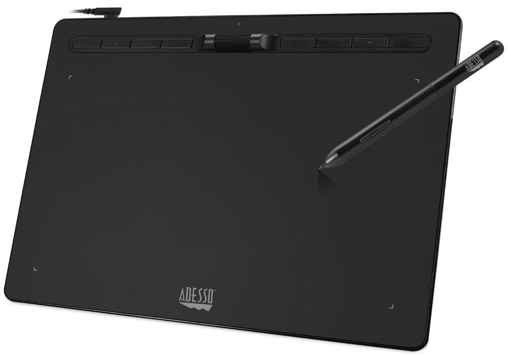 Adesso CyberTablet K12 Tekentablet, Zwart, 304,8 x 172,72 mm, 5080 lpi, USB-verbinding