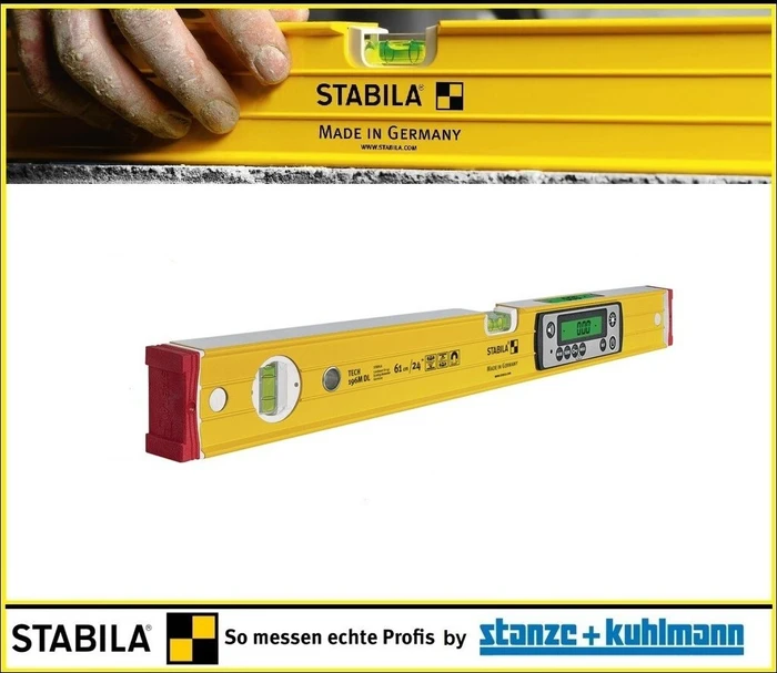 STABILA Digitale Wasserwaage TECH 196M DL 19823, Aluminium 61,0 cm