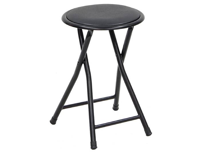 Hocker FOLK Synthetisches Leder schwarz