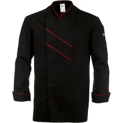 Kochjacke "1538-400" Gourmet - 50 - schwarz/rot