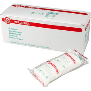 Nobamed Mullbinden 8 cm x 4 m, starr, latexfrei, steril, 20 Stück