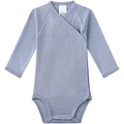 Sanetta Wickelbody langarm Wolle/Seide, blau, 44
