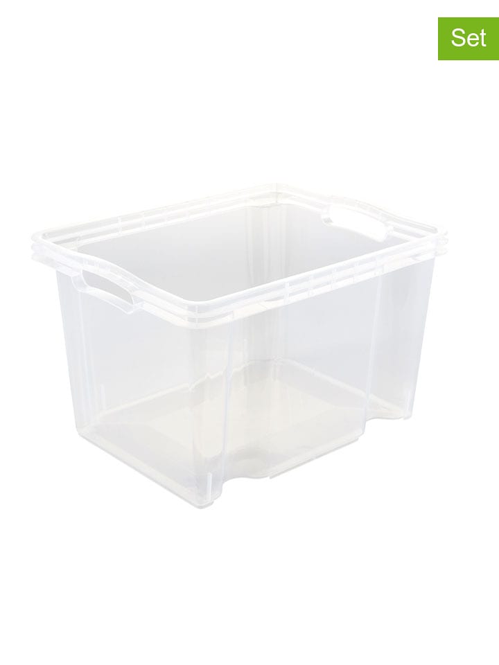 keeeper 2er-Set: Aufbewahrungskisten "Franz" in Transparent - 13,5 l - onesize