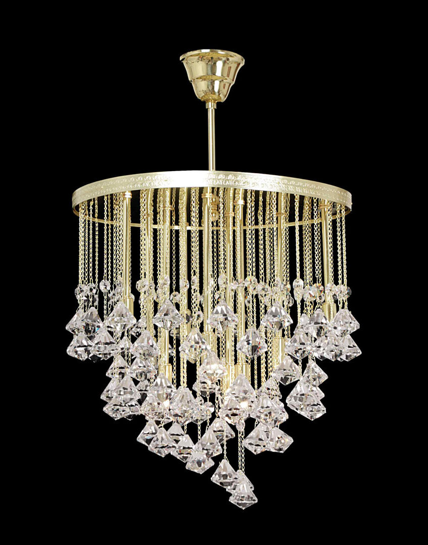 Mercer41 Celine 9 - Light Crystal Chandelier Nickel 60cm H X 40cm W X 40cm D