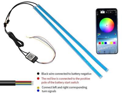 Uplifted Goods RGB Flowing LED Daytime Running Light Strips With Turn Signal Function 60cm