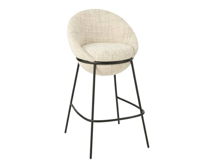 J-line Barhocker - Stahl - Beige/Schwarz
