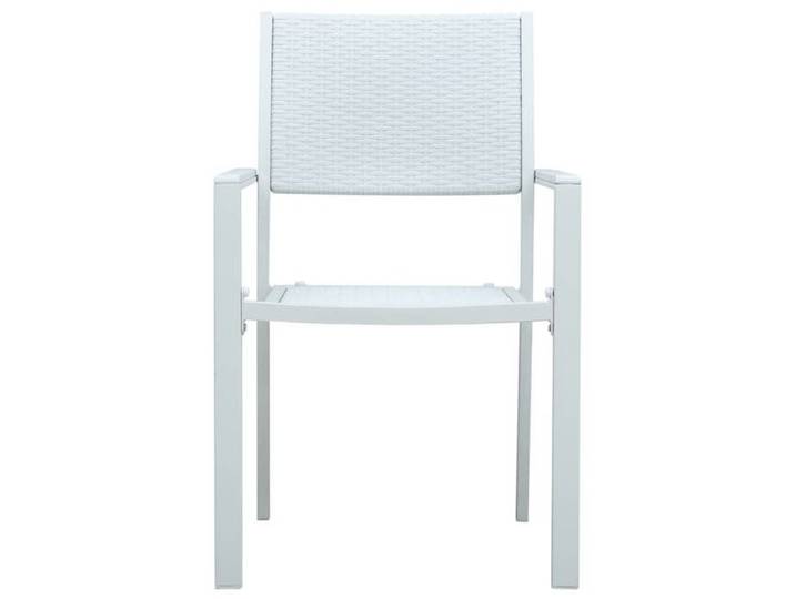 Blanc Siège de jardin - Chaises de jardin - (4 pcs) - Blanc Plastique Aspect de rotin C2486