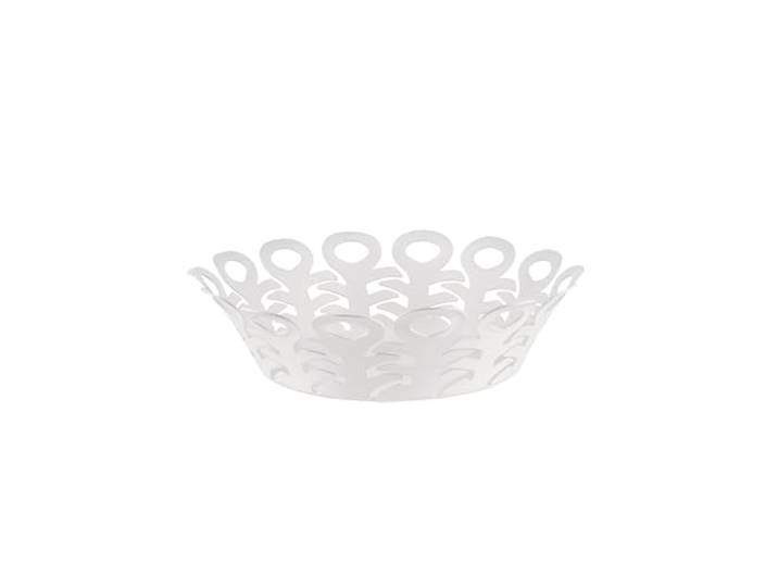 Alessi - BM21/21 W - Design Corbeille Ajourée\, en Acier Coloré avec Résine Époxy\, Diamètre 22 cm\, Blanc