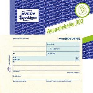 Zweckform Avery  303 A6 quer Ausgabebelege gelb