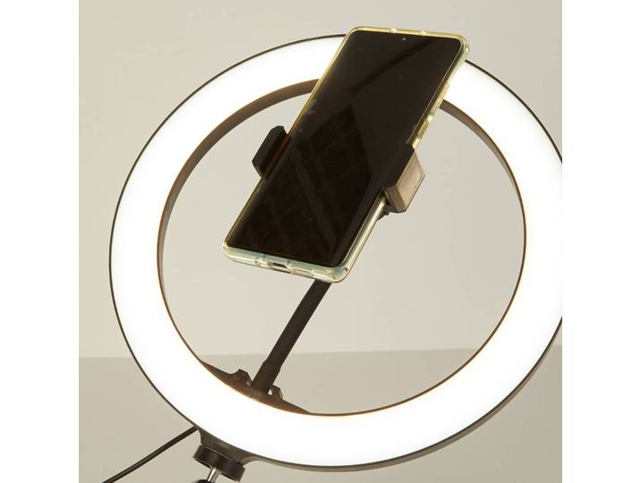 Searchlight LED Tischlampe Selfie Tripod, dimmbar, schwarz, für Wohn- / Esszimmer, Metall, Modern, LED Tischlampe