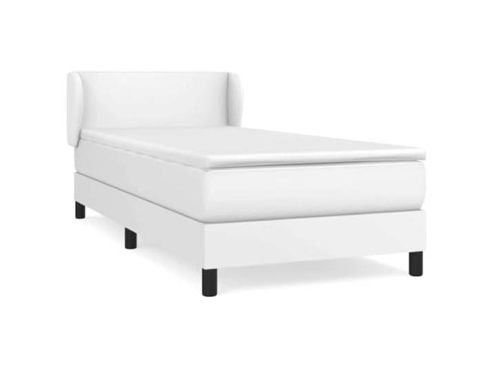 PUGYNBK Boxspringbett, 90 x 190 cm, mit Taschenfederkernmatratze Verstellbares Kopfteil, schmutzabweisendes Kunstleder, mittlere Härte, einfache Reinigung
