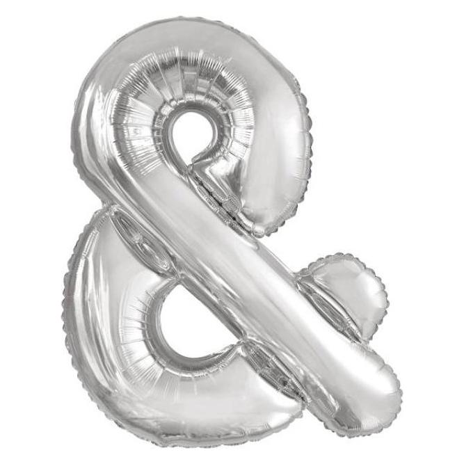 Amscan Buchstabenballon "&" Silber - 86cm (5x) (9909604)