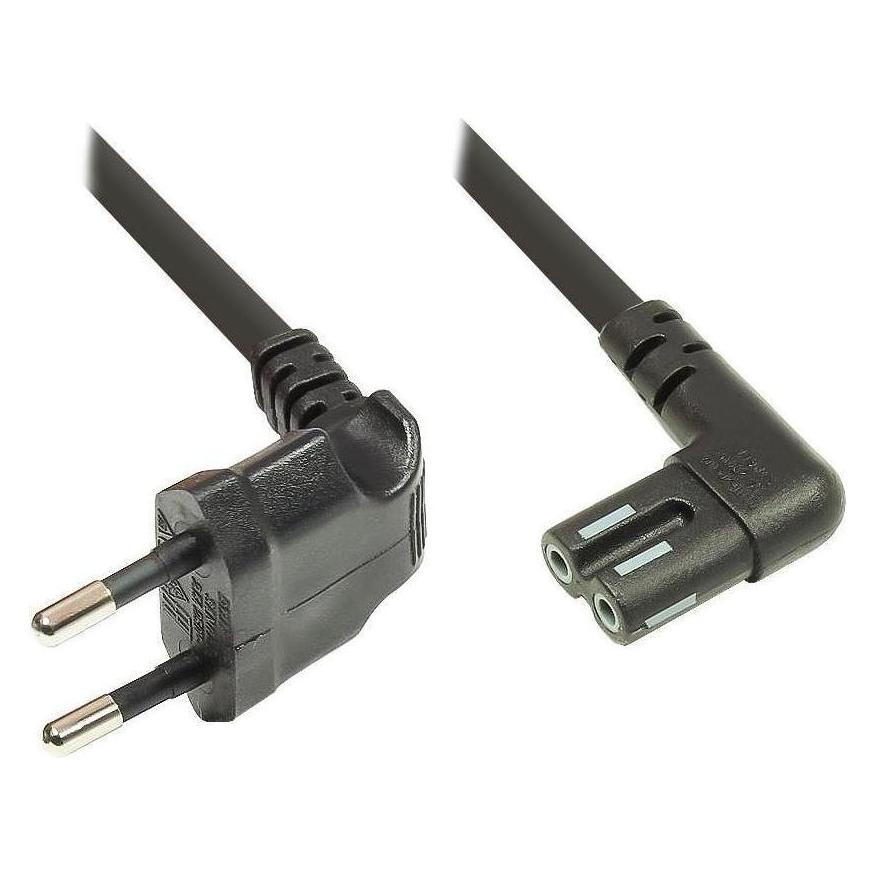 Varia Euro-Netzkabel, Stecker an Buchse, 90° gewinkelt, für Sonos Play 1 und 5, schwarz, 1m (1 m) (417280)