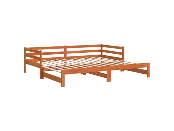 vidaXL Tagesbett Ausziehbar Wachsbraun 90x200 cm Massivholz Kiefer