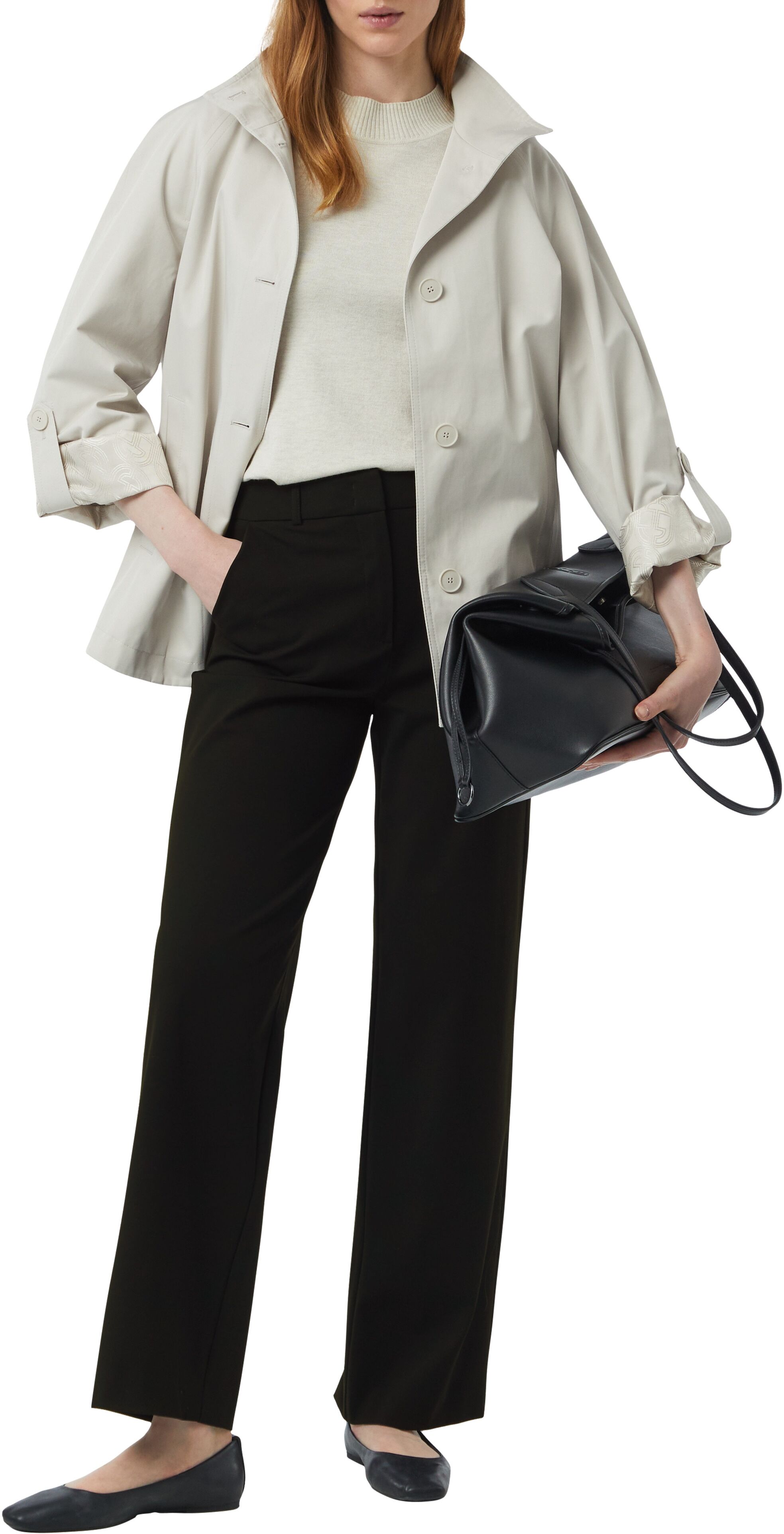 Marlene-Hose COMMA, Damen, Gr. 46, N-Gr, schwarz, Web, Obermaterial: 48% Polyamid, 42% Viskose, 10% Elasthan, unifarben, relaxed fit knöchellang, Hosen Marlene-Hose, mit Taschen schwarz 46, N-Gr