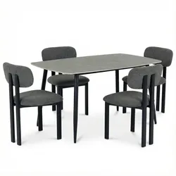 ESSGRUPPE MORA/FRANCA 5er Set schwarz, dunkelgrau