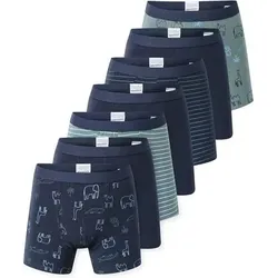 SCHIESSER Jungen Shorts, 7er Pack - Kids, 7PACK Single Jersey Slips, Unterhose, Basic, Größe 116 in Blau Blau