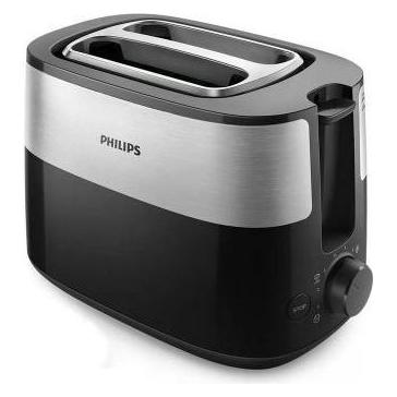 Philips Daily Collection HD2517/90 toaster 2 slice(s) Black, Silver (HD2517/90)