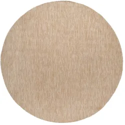KADIMA DESIGN Teppich Kurzflor Unifarben Wohnzimmer schmutzabweisend Beige Rund 120D | 100% Polypropylen, Rücken aus Polypropylen | pflegeleicht