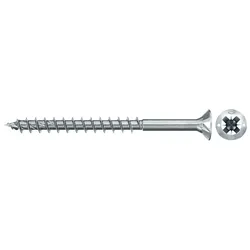 Fischer Spanplattenschraube 3,5x45 PowerFast FPF II CZP BC, Senkkopf, Kreuzschlitz PZ, Teilgewinde - 670095