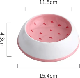 Inspire Curations FruityPaws Ceramic Pet Bowl For Cats & Small Dogs strawberry Bowl