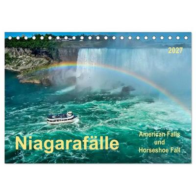 Niagarafälle - American Falls und Horseshoe Fall (Tischkalender 2027 DIN A5 quer), CALVENDO Monatskalender